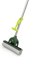 🧼 pine-sol easy squeeze pva sponge roller self-wringing mop for multi-surface hard floors, telescoping household cleaning tool with extendable metal handle, green logo