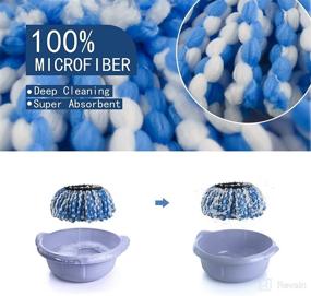 img 3 attached to 🧹 4-Pack of Blue and White Microfiber Spin Mop Replacement Heads - Compatible with O-cedar Spin Mop, Washable and Easy to Clean - Ideal for Effective Floor Cleaning