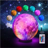 3d galaxy ball moon lamp - 16 colors moonlight globe luna night light with stand remote & touch control night light bedroom decor for kids girls boys women gifts (moon-2) логотип
