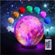 3d galaxy ball moon lamp - 16 colors moonlight globe luna night light with stand remote & touch control night light bedroom decor for kids girls boys women gifts (moon-2) logo