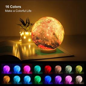 img 1 attached to 3D Galaxy Ball Moon Lamp - 16 Colors Moonlight Globe Luna Night Light With Stand Remote & Touch Control Night Light Bedroom Decor For Kids Girls Boys Women Gifts (Moon-2)