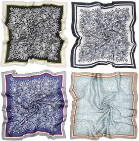 img 4 attached to Sleeping Floral Scarves Bandanas Bundle Women's Accessories : Scarves & Wraps