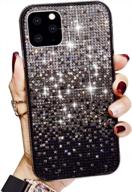 linyune for iphone 13 pro max gradient bling case with glitter sparkle diamond, shiny crystal rhinestone tpu bumper protective cover for iphone 13 pro max, 6.7 inch black logo