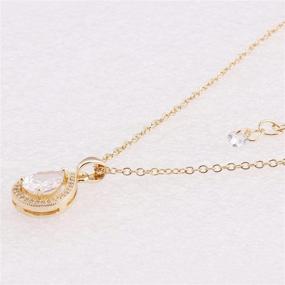 img 3 attached to Girls' Jewelry - Bridesmaid Necklace in 18K Gold with Zirconia