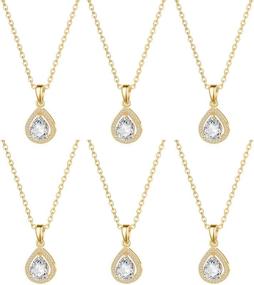 img 4 attached to Girls' Jewelry - Bridesmaid Necklace in 18K Gold with Zirconia