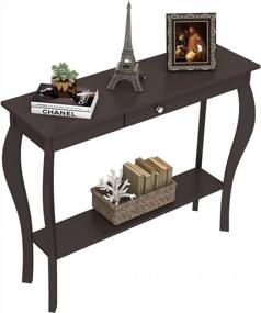 img 2 attached to Espresso ChooChoo Narrow Console Table With Drawer For Entryway