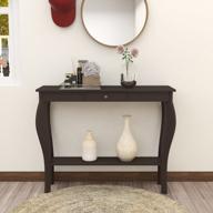 espresso choochoo narrow console table with drawer for entryway logo