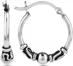 img 4 attached to Серьги-кольца LeCalla из стерлингового серебра с балийским бисером и античным дизайном для женщин и девочек-подростков, идеально подходят для SEO