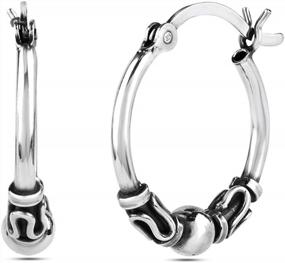 img 3 attached to Серьги-кольца LeCalla из стерлингового серебра с балийским бисером и античным дизайном для женщин и девочек-подростков, идеально подходят для SEO