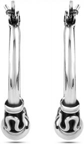 img 2 attached to Серьги-кольца LeCalla из стерлингового серебра с балийским бисером и античным дизайном для женщин и девочек-подростков, идеально подходят для SEO