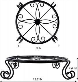 img 3 attached to 🌿 Yosager 3 Pack Metal Plant Stands: Heavy-Duty Holder for Flowers Pots - Rustproof Iron Rack for Indoor/Outdoor Garden Containers