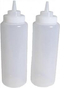 img 1 attached to 🍶 Update International SET of 2, 32 Oz. Clear Squeeze Bottles - Wide Spout, Durable Plastic Condiment Dispensers for Diner Style