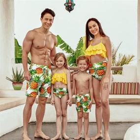 img 3 attached to 👙 Stylish IFFEI Family Matching Bikini Set - Latest Printed Ruffles for Mommy and Me Bathing Suits