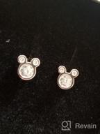 img 1 attached to 925 Sterling Silver Crystals Mouse Stud Earrings for Women, Teens, and Girls by SLUYNZ review by Debbie Black