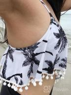 img 1 attached to Firpearl Women'S Flowy Ruffle Bikini Top - Flounce Crop Bathing Suit Top For Fashionable Beach Looks review by Julio Black