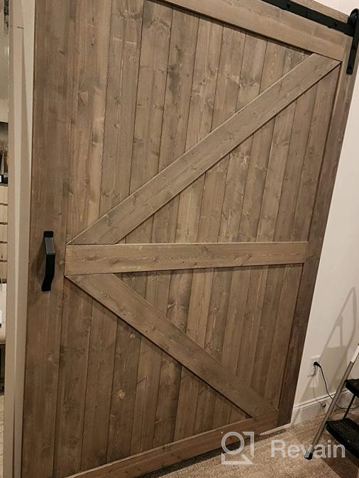 img 1 attached to 32In X 84In Sliding Barn Door Kit With 6Ft Hardware & Handle - Pre-Drilled Solid Spruce Wood Panelled Slab, K-Frame | SMARTSTANDARD review by Mike Zeigler