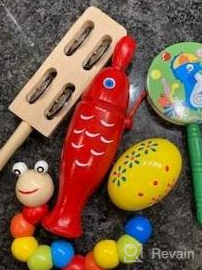 img 1 attached to Wooden Percussion Instruments Toy Set - Educational Musical Toys For Kids, Babies & Toddlers With Storage Bag review by Mitch Emmel