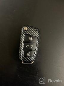 img 7 attached to Углеродное глянцевое волокно Smart Remote Keyless Entry Color Shell Key Case Cover для Audi A3 A4 A6 A8 TT Q7 S6 Складной ключ с лезвием