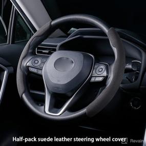 img 4 attached to Microfiber Leather Steering Breathable Universal Interior Accessories