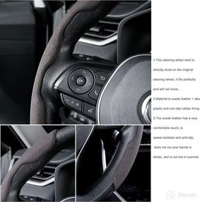 img 2 attached to Microfiber Leather Steering Breathable Universal Interior Accessories