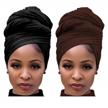 stylish head wraps for black women - stretchy hair scarf, african turban headwraps & jersey tie headbands (black and coffee) logo