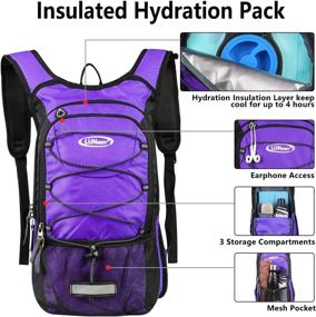 img 2 attached to 🎒 Lunidry Insulated Hydration Backpack with 3L BPA Free Water Bladder, Leak-Proof & Cooling Design, Ideal for Hiking, Running, Cycling, Hunting, Climbing - Up to 5 Hours Liquids Cooling