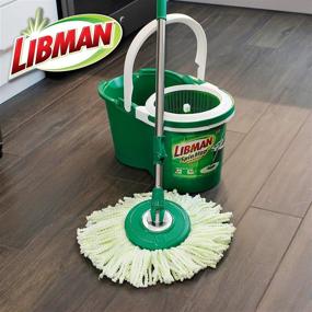 img 3 attached to Efficient Green & White 2-Gallon Libman All-In-One 🟢 Microfiber Spin Mop and Bucket: Optimal Floor Cleaning System