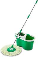 efficient green & white 2-gallon libman all-in-one 🟢 microfiber spin mop and bucket: optimal floor cleaning system logo