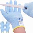 3 pairs of dowellife sky blue cut resistant gloves: food grade level 5 protection for safe slicing, filleting, shucking, meat cutting, and wood carving in the kitchen logo