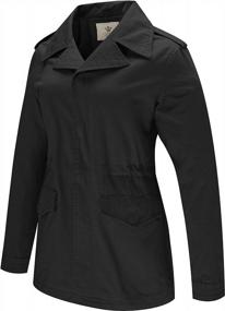 img 3 attached to Women'S Spring Cotton Anorak Jacket With Drawstring - Military Casual Style