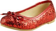 👠 doll maker bow glitter flat girls' shoes: stylish and comfy flats for little fashionistas логотип