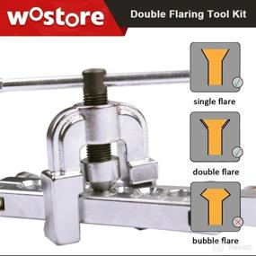 img 2 attached to 🔧 Wostore Double Flaring Tool Kit: 7 Dies Automotive Line Tubing Cutter with Replacement Blade and Remear – 3/16"-5/8" Sizes Included