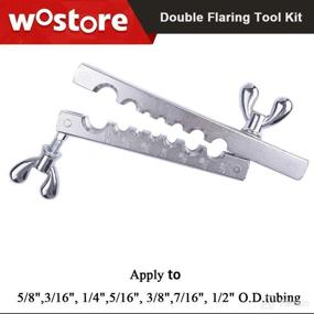 img 1 attached to 🔧 Wostore Double Flaring Tool Kit: 7 Dies Automotive Line Tubing Cutter with Replacement Blade and Remear – 3/16"-5/8" Sizes Included