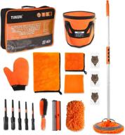 tiikeri car wash kit 14 items: ultimate professional car cleaning supplies with portable bucket, squeegee mitt, and brush - an all-in-one solution for car wash detailing cleaning logo