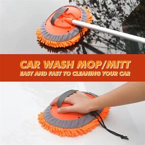 img 3 attached to TIIKERI Car Wash Kit 14 Items: Ultimate Professional Car Cleaning Supplies with Portable Bucket, Squeegee Mitt, and Brush - An All-In-One Solution for Car Wash Detailing Cleaning