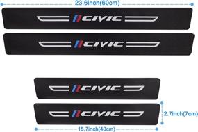 img 3 attached to 🚗 Cotree 4PCS Car Door Sill Sticker for Honda Civic: Carbon Fiber Leather Protector, Edge Guards & Scratch Film