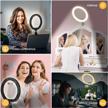 rgb 8'' ring light with clamp, 11 light modes & 10 brightness levels for video conferencing, youtube videos, selfies, makeup and live streaming logo