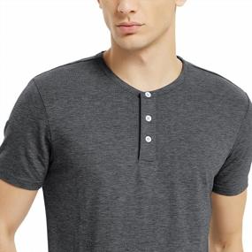 img 2 attached to Men'S Henley 3-Button Short Sleeve T Shirt For Men
