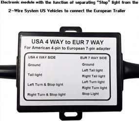 img 3 attached to CARROFIX Переходник освещения прицепа с США на ЕС 4-контактный плоский разъем (автомобиль США) на 7-контактный круглый разъем (европейский прицеп)