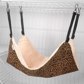 img 2 attached to Comfy And Fun Leopard Hammock And Tunnel Set For Small Animals And Rats By EONMIR