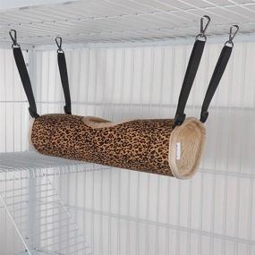 img 3 attached to Comfy And Fun Leopard Hammock And Tunnel Set For Small Animals And Rats By EONMIR