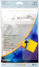 img 2 attached to ClearBags Seal Top Closure Bags, Perfect Fit For 5X7 Photos, Art Prints, Pictures, Posters Resealable Adhesive On Bag, Not Flap Crystal Clear, Archival Safe Pack Of 25 (5" X 7")