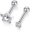 16g g23 titanium internally threaded labret cartilage earring studs jewelry logo