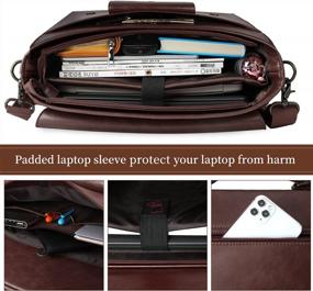 img 2 attached to 15.6 Inch Waterproof Vintage Leather Messenger Bag For Men - Perfect Laptop Briefcase For Office, Travel & College!