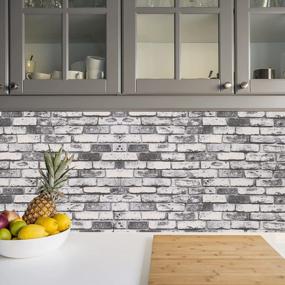 img 3 attached to Brick Wallpaper Peel And Stick 15.7 In X 118 In Faux 3D Brick Wall Paper Stone Brick Wallpaper White Grey Self Adhesive Wallpaper For Walls Home Decoration
