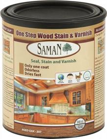 img 4 attached to SamaN Interior One Step Wood Seal, Stain And Varnish — масляная краска без запаха и защита для мебели и ценных пород дерева (состаренный дуб SAM-307, 32 унции)