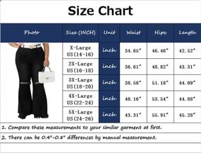 img 2 attached to Plus Size Women'S Ripped Bell Bottom Jeans - HannahZone 5XL Elastic Waist Flared Pants