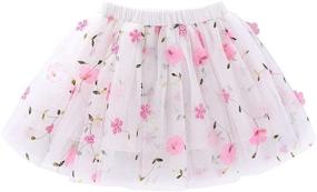 img 3 attached to Embroidery Flowers Tulle Skirt Years Girls' Clothing at Skirts & Skorts