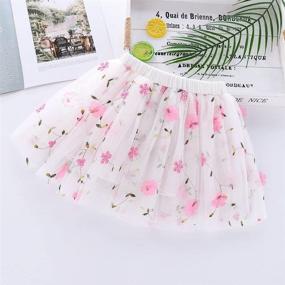 img 2 attached to Embroidery Flowers Tulle Skirt Years Girls' Clothing at Skirts & Skorts