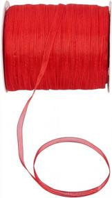 img 3 attached to Add A Sparkle To Your DIY Crafts With BENECREAT 1/4" 500 Yards/Roll Organza Ribbon In Festive Red